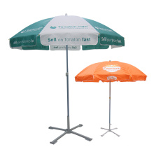 Outdoor Beach Umbrella Factory Custom Logo Printing Commercial Umbrella With Base